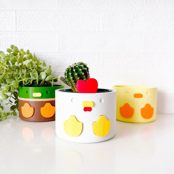 duck // chicken // rooster - animal pots - plant pots for lined plants - Picture 1 of 2